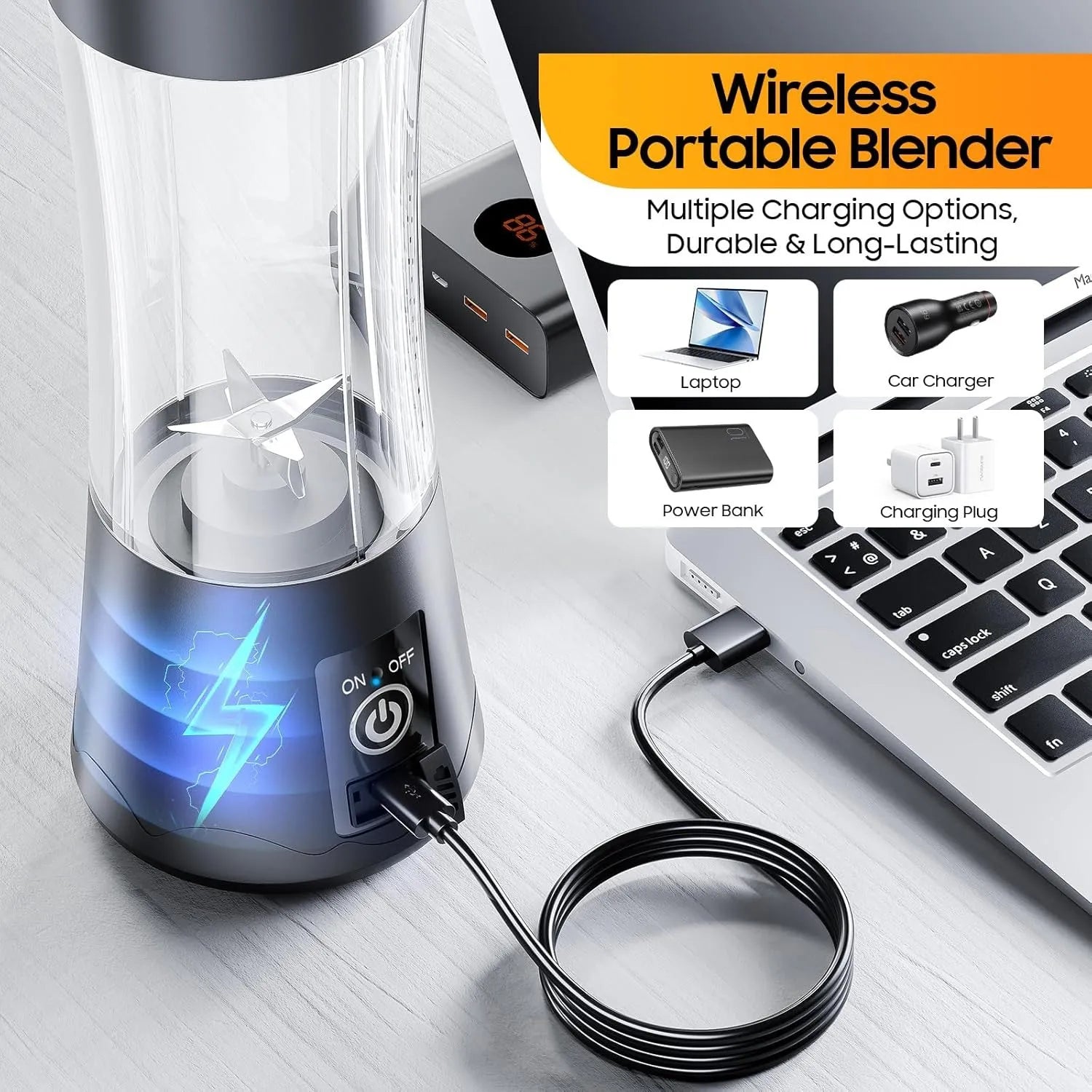 Juicer Blender 6 Blades USB Portable 380ml Mini Fruit Bottle Juicer Small Blender