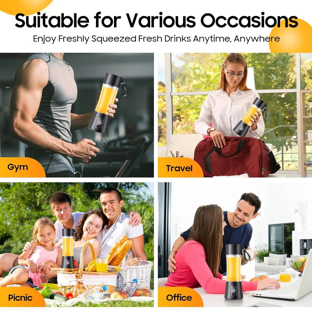 Juicer Blender 6 Blades USB Portable 380ml Mini Fruit Bottle Juicer Small Blender